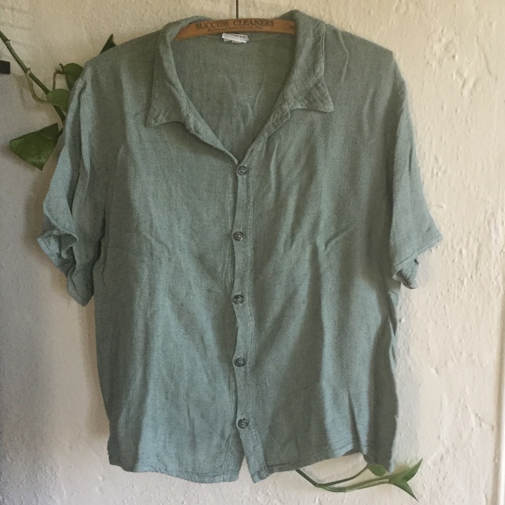 CP Shades Flax/Rayon Short Sleeve Button-Down